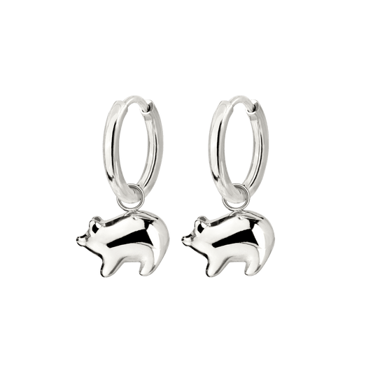 Piggy Hoop Set Small Argento