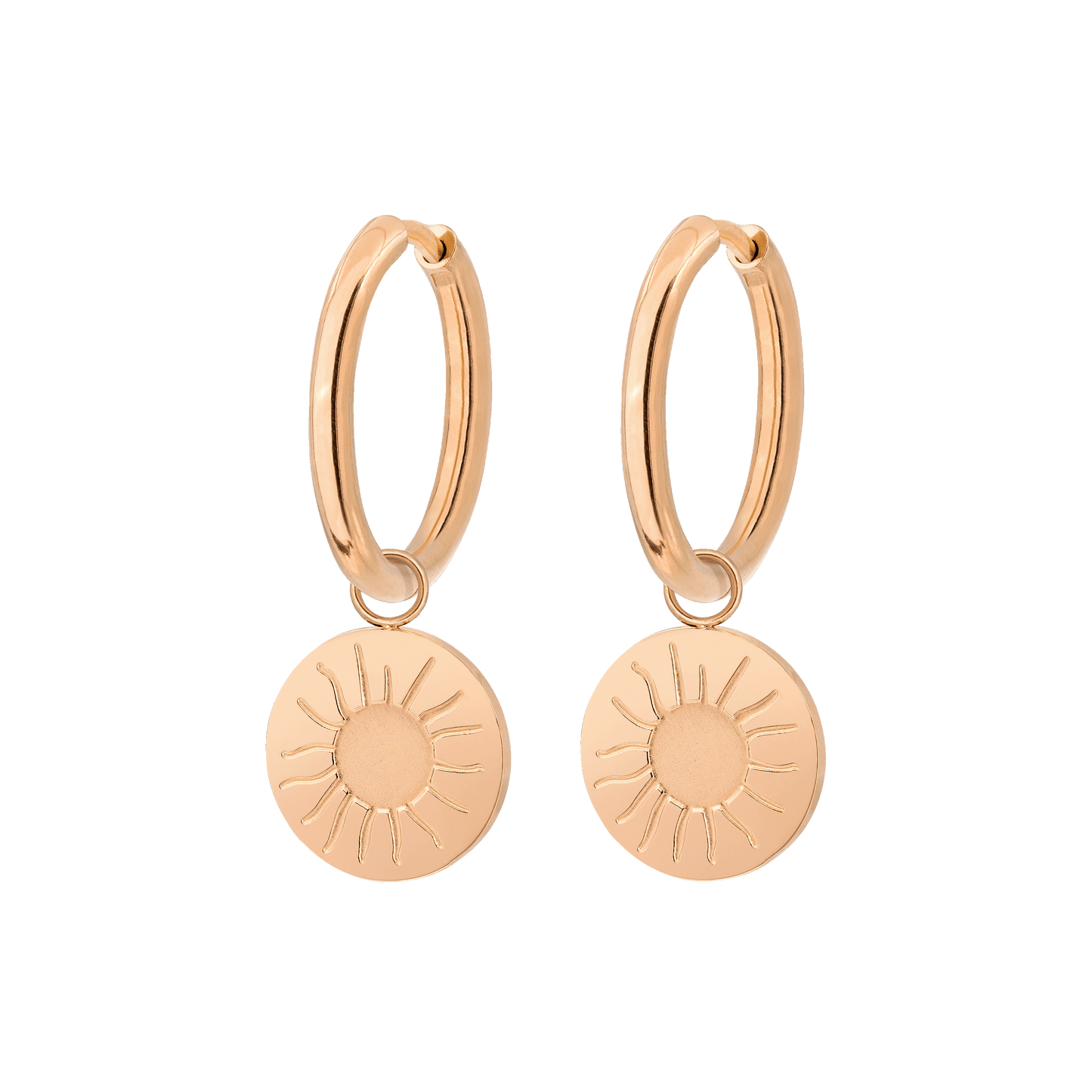 Rising Sun Hoop Set Medium Oro Rosa