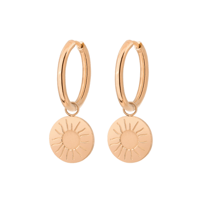 Rising Sun Hoop Set Medium Oro Rosa