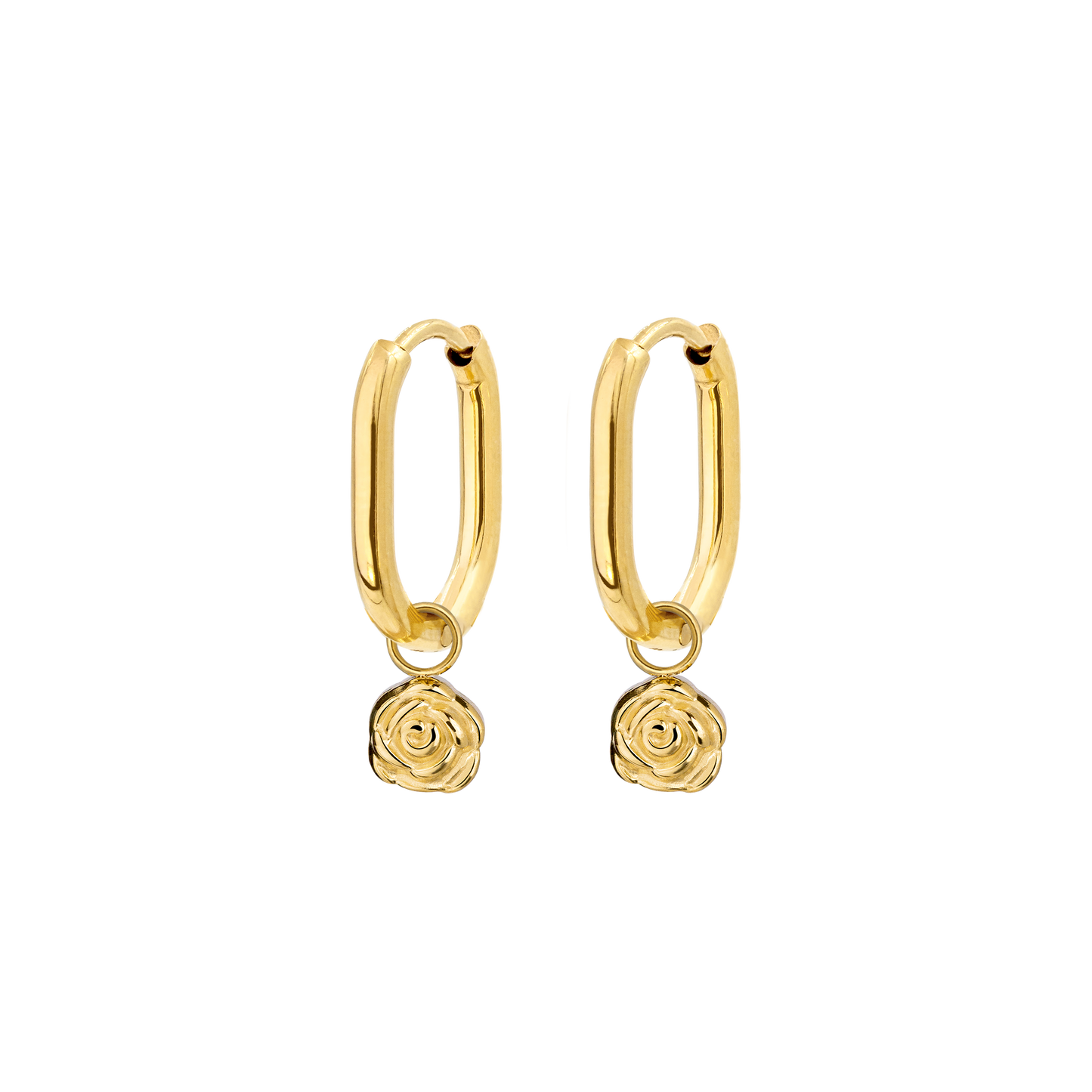 Rose Oval Hoop Set Baby Oro 