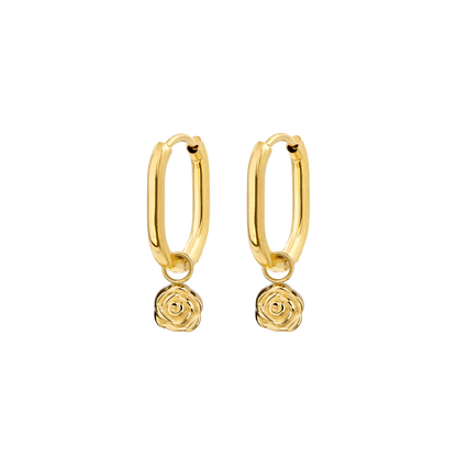 Rose Oval Hoop Set Baby Oro 
