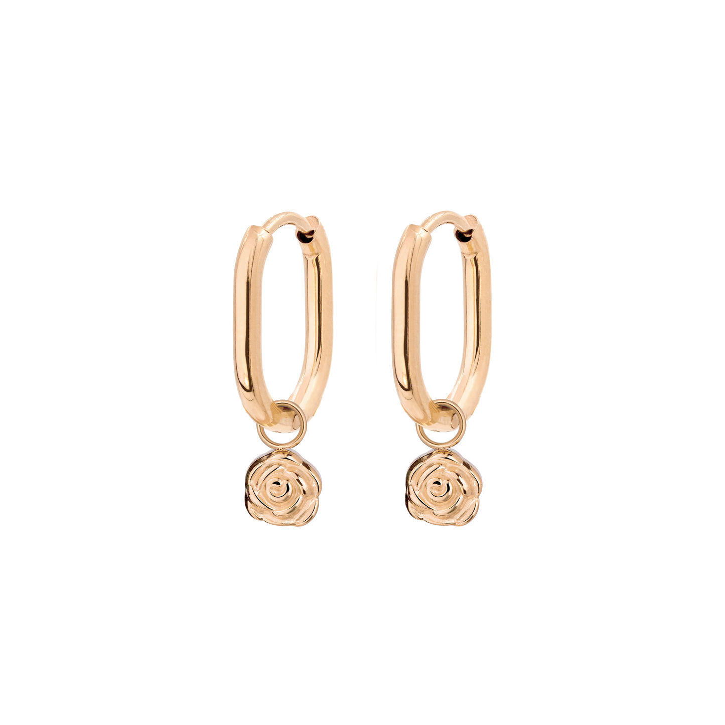 Rose Oval Hoop Set Baby Oro Rosa