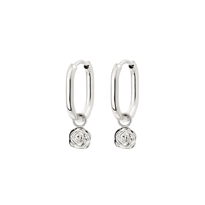Rose Oval Hoop Set Baby Argento