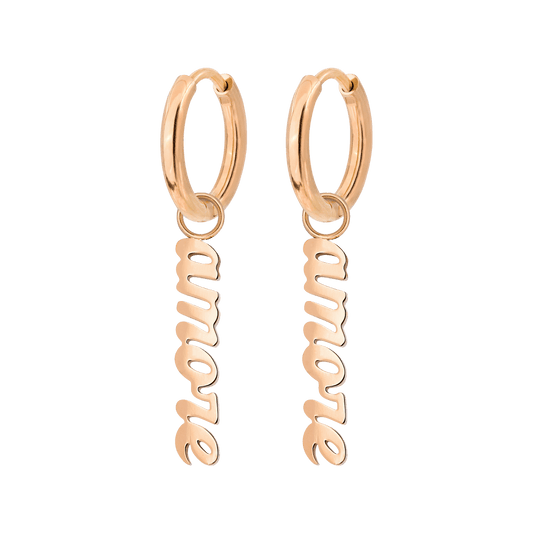 Amore puro Hoop Set Small Oro Rosa