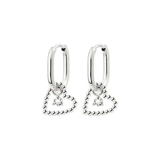 Heart of Gold Oval Hoop Set Baby Argento
