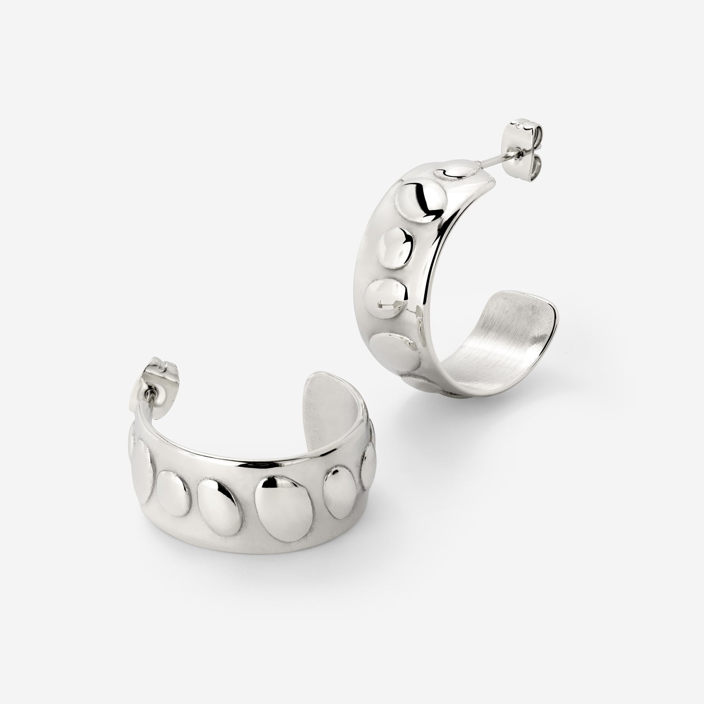 Boho Beads Hoop Studs Argento