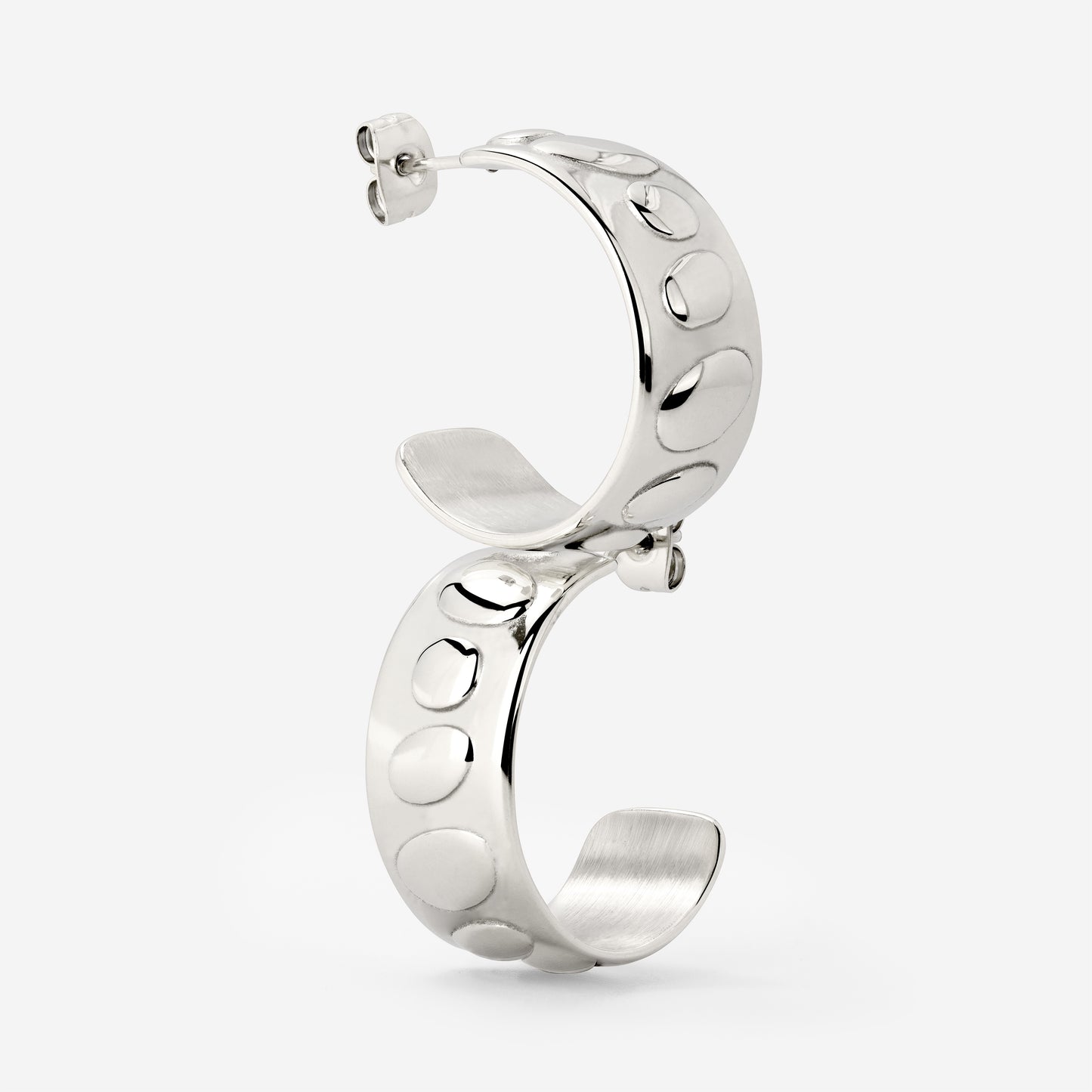 Boho Beads Hoop Studs Argento