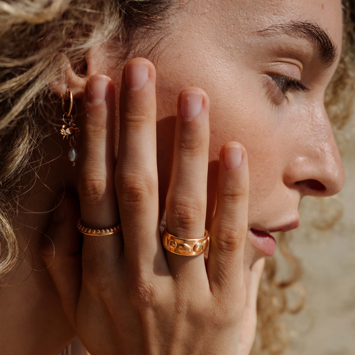 Boho Dots Anello Oro Rosa