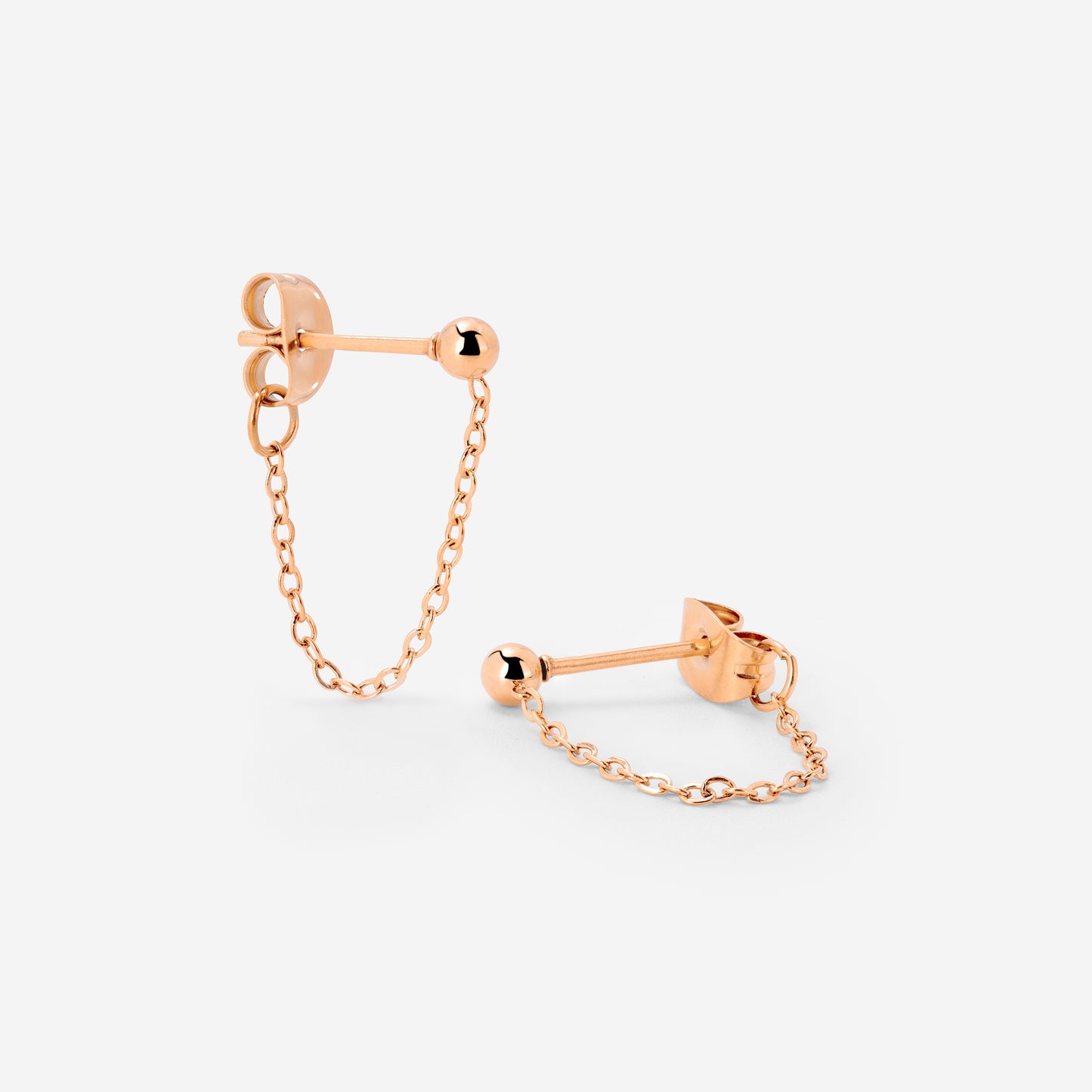 Chained Orecchini Oro Rosa