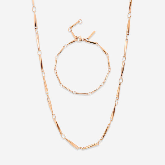 Curved Links Bundle Roségold