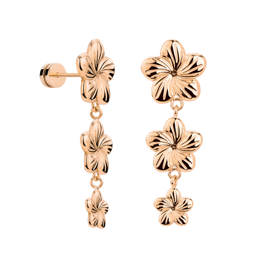 Floral Trinity Orecchini Oro Rosa