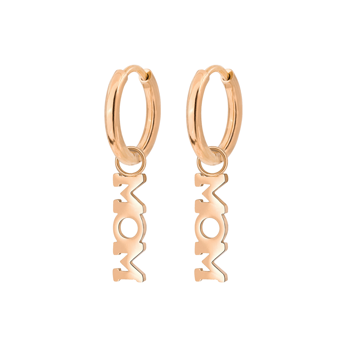 Mom Forever Hoop Set Small Oro Rosa