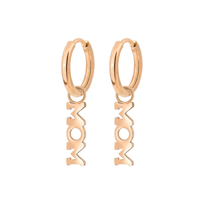 Mom Forever Hoop Set Small Oro Rosa