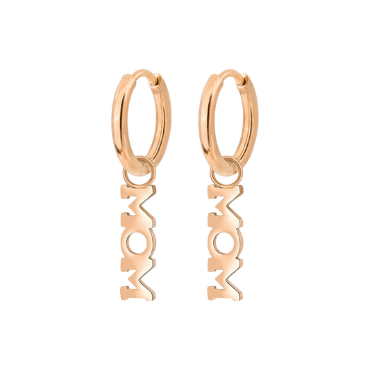 Mom Forever Hoop Set Small Oro Rosa