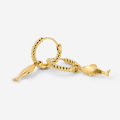Pezito Twisted Hoop Set Small Oro