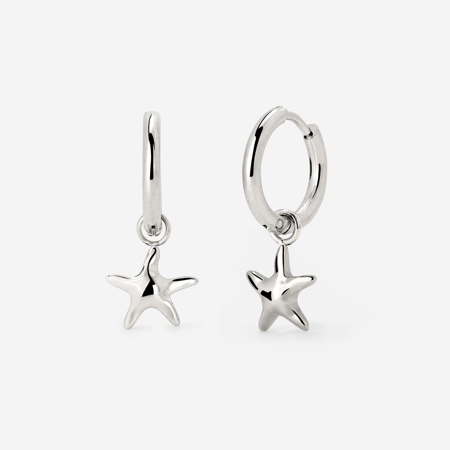 Sea Star Hoop Set Small Argento