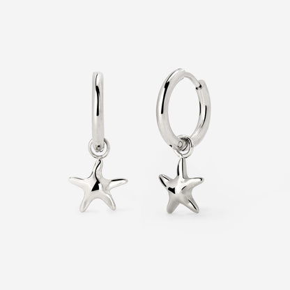 Sea Star Hoop Set Small Argento