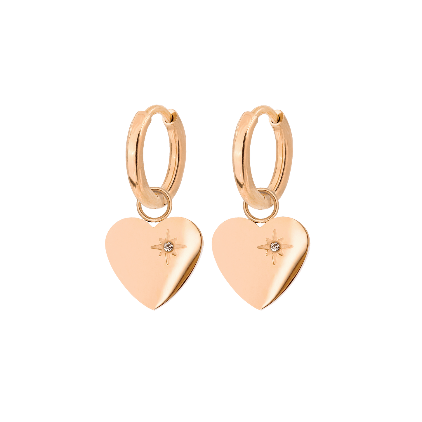 Sparkle Heart Hoop Set Baby Oro Rosa