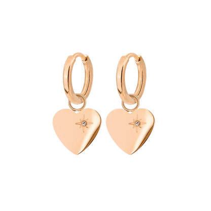 Sparkle Heart Hoop Set Baby Oro Rosa