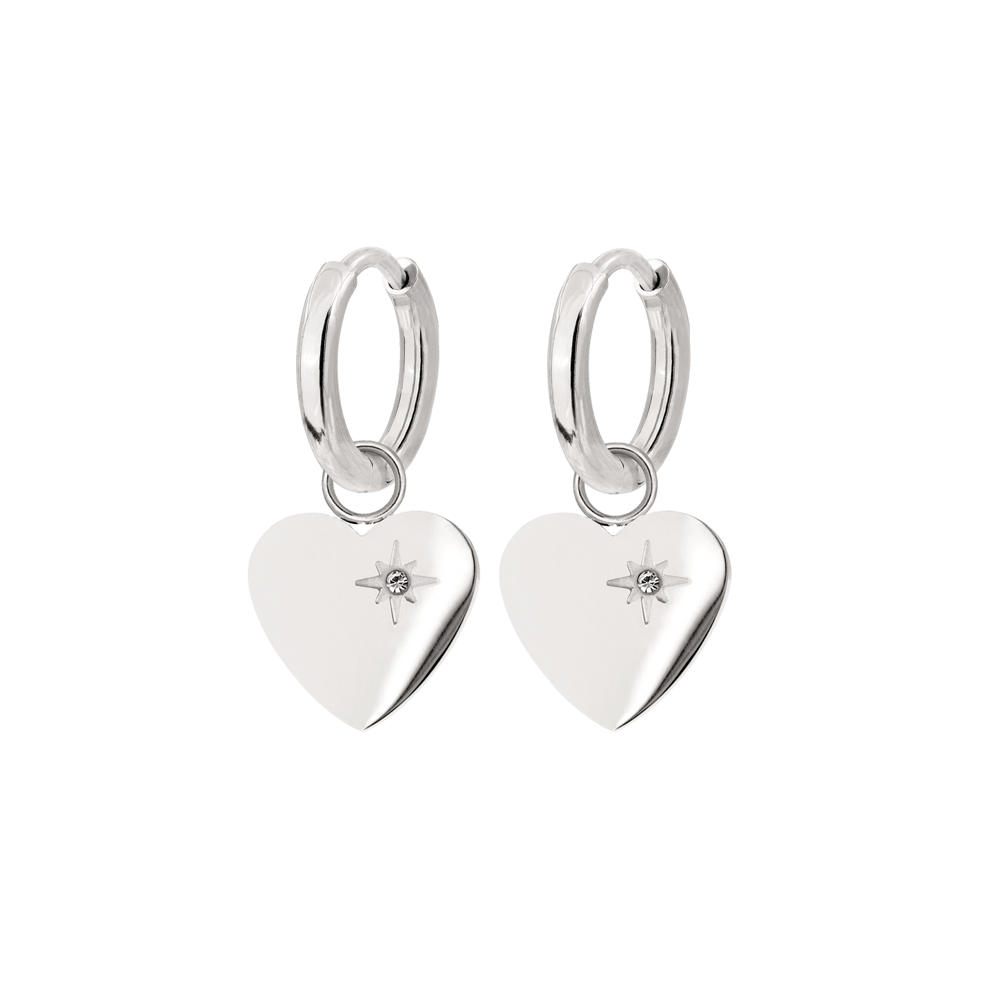 Sparkle Heart Hoop Set Baby Argento