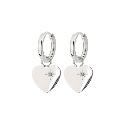Sparkle Heart Hoop Set Baby Argento