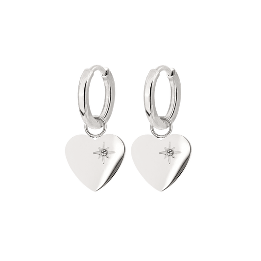 Sparkle Heart Hoop Set Baby Argento