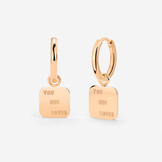 You are loved Hoop Set Small Oro Rosa