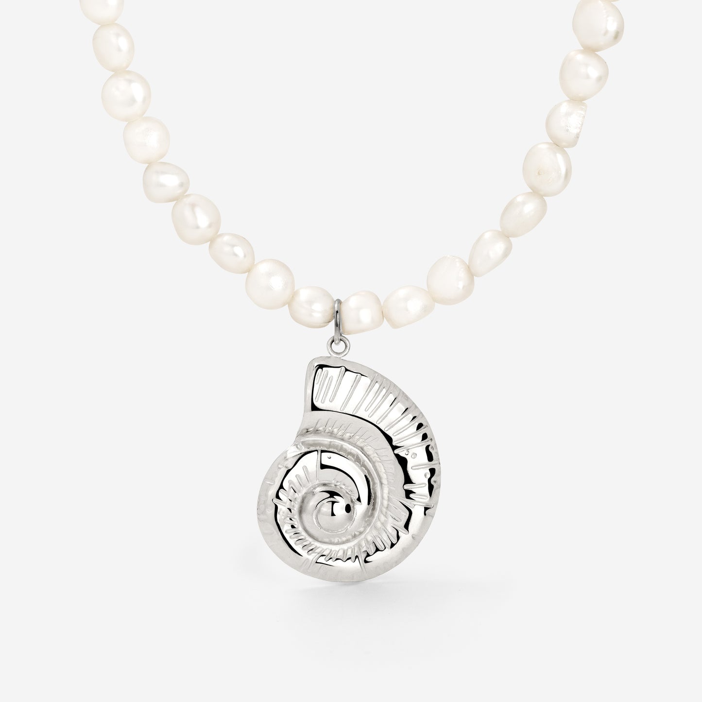 Ammonite Pearl Collana Argento
