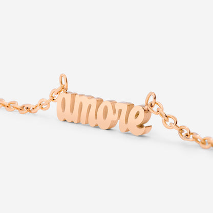 Amore Mio Collana Oro Rosa