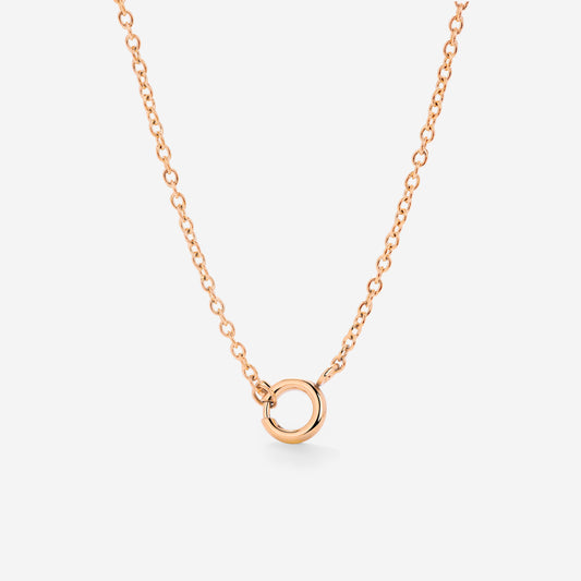 Classic Chain Charm Collana Oro Rosa