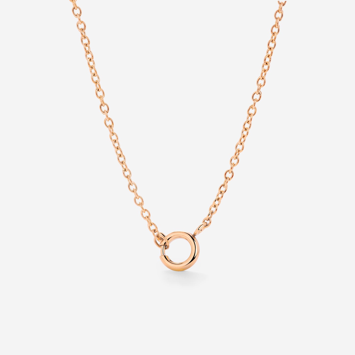 Classic Chain Charm Collana Oro Rosa
