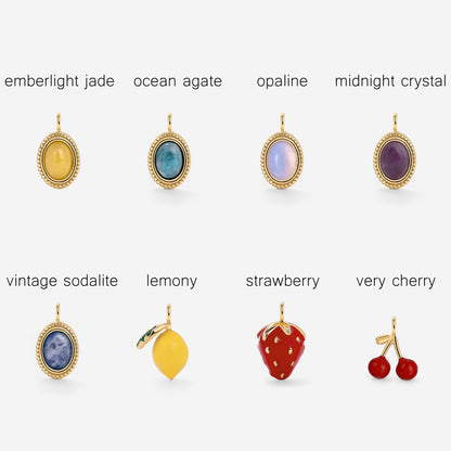 Oval Links Charm Collana Set
