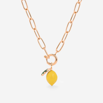 Lemony Oval Links Collana Set Oro Rosa