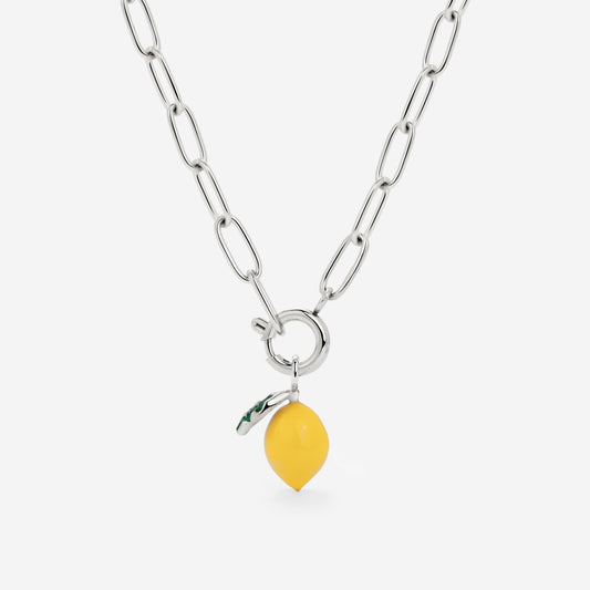 Lemony Oval Links Collana Set Argento