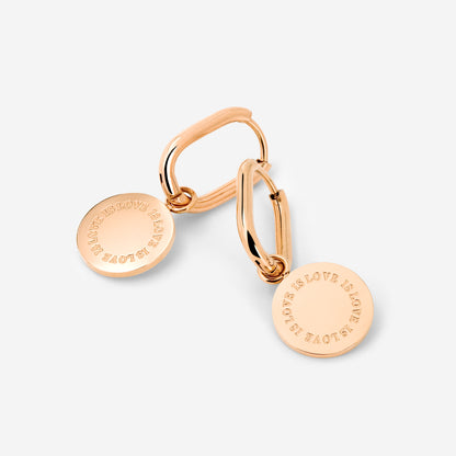 Love is Love Oval Hoop Set Baby Oro Rosa