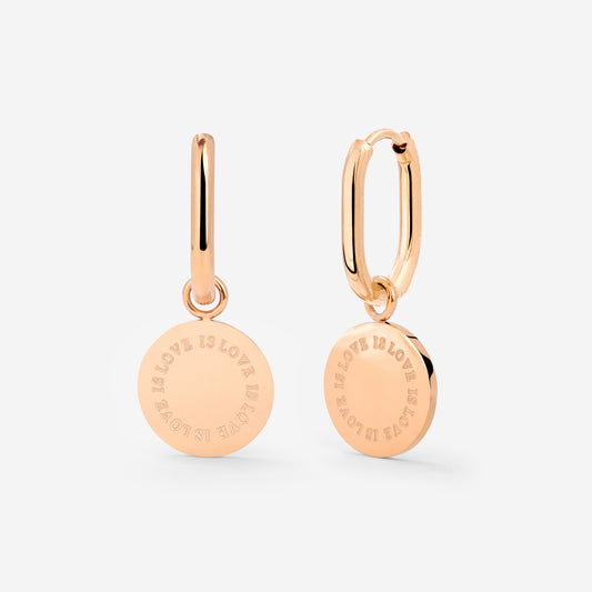 Love is Love Oval Hoop Set Baby Oro Rosa