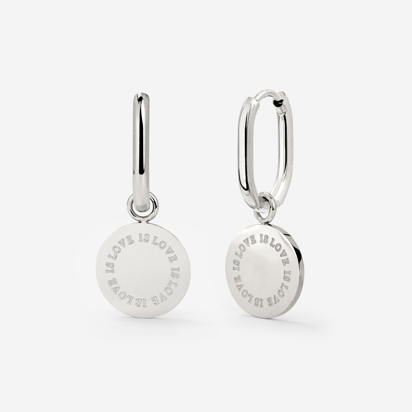 Love is Love Oval Hoop Set Baby Argento