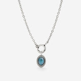 Ocean Agate Classic Chain Collana Set Argento