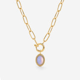 Opaline Oval Links Collana Set Oro