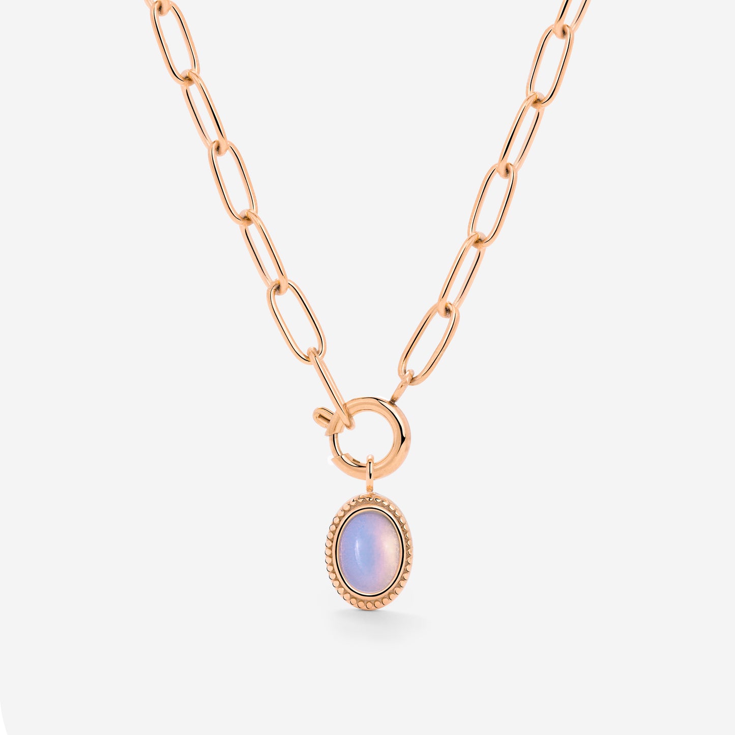 Opaline Oval Links Collana Set Oro Rosa