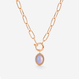 Opaline Oval Links Collana Set Oro Rosa