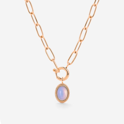 Opaline Oval Links Collana Set Oro Rosa