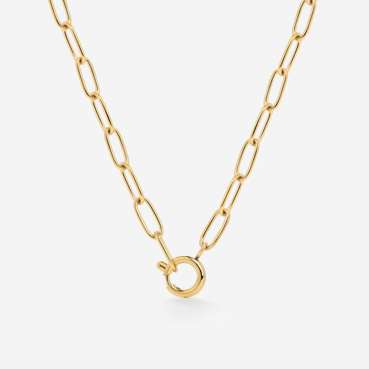 Oval Links Charm Collana Oro