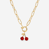 Very Cherry Oval Links Collana Set Oro