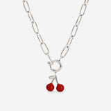 Very Cherry Oval Links Collana Set Argento