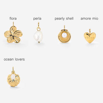 Oval Links Charm Collana Set