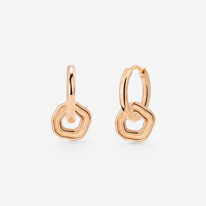Coastal Charm Hoop Set Small Oro Rosa