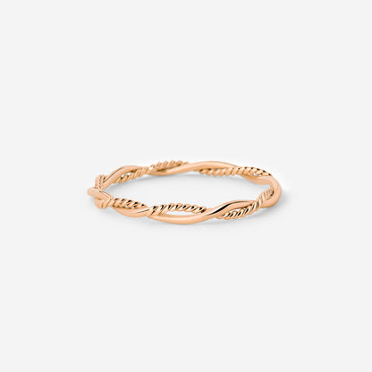 Curly Twist Anello Oro Rosa