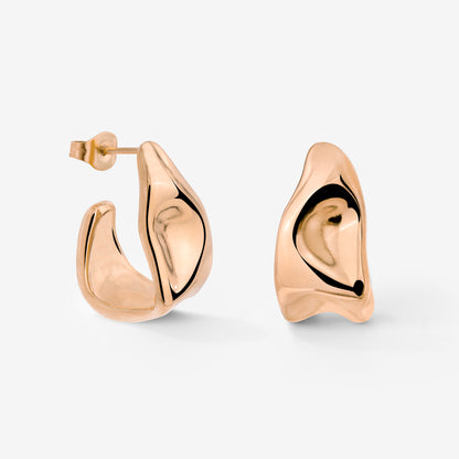 Liquid Shape Orecchini Oro Rosa