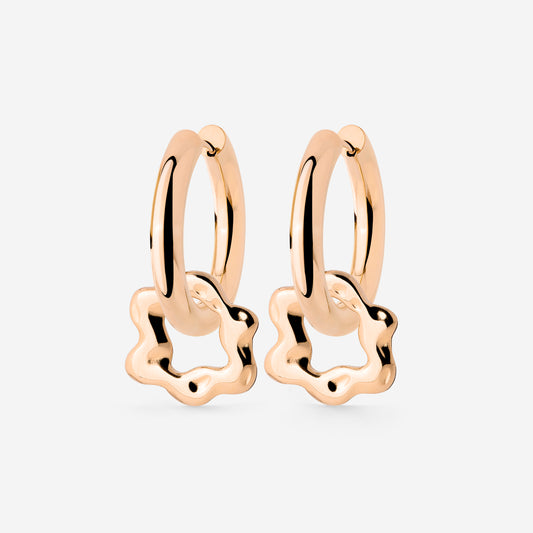 Chunky Melting Donut Hoop Set Medium Oro Rosa